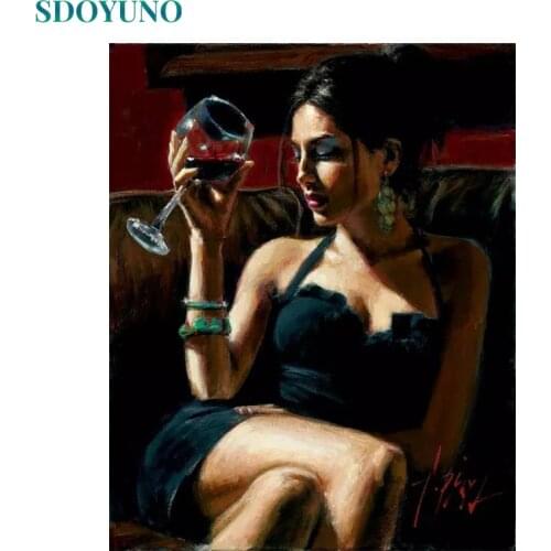 SDOYUNO 60x75cm Painting By Numbers Women DIY Paint By Numbers For Adult Figure Frameless Digital Painting On Canvas Unique Gift