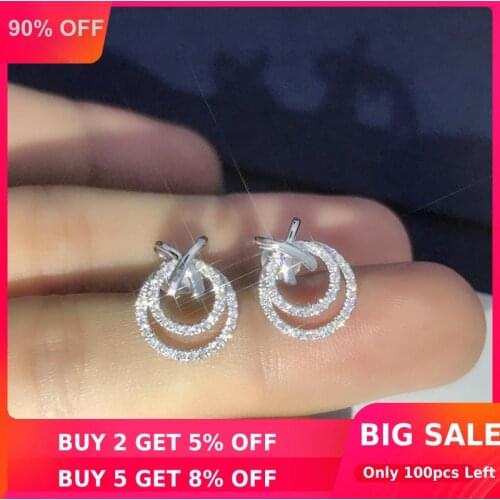 Hollow Butterfly Diamond Stud Earring Real 925 sterling silver Jewelry Engagement Wedding Earrings for Women Bridal Party Gift