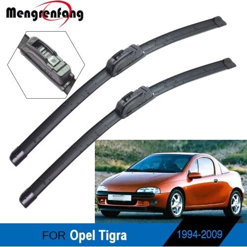 2 Pieces Car Styling Front Windscreen Wiper Soft Rubber Frameless Wiper Blades J Hook Arms For Opel Tigra A B 1994-2009