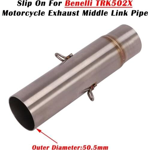 Slip On For Benelli 502X TRK502X Motorcycle Exhaust Escape Modified Stainless Steel Connection Middle Link Pipe Without Muffler
