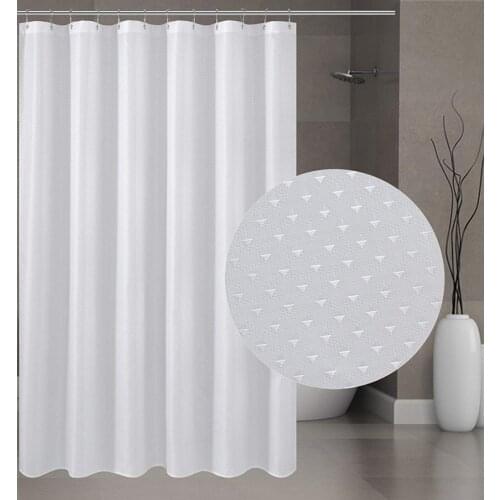 29 Diamond Thick Bathroom Curtain Waterproof Polyester Strip White Shower Curtains Hooks Mildew Thickening Bathroom Hotel