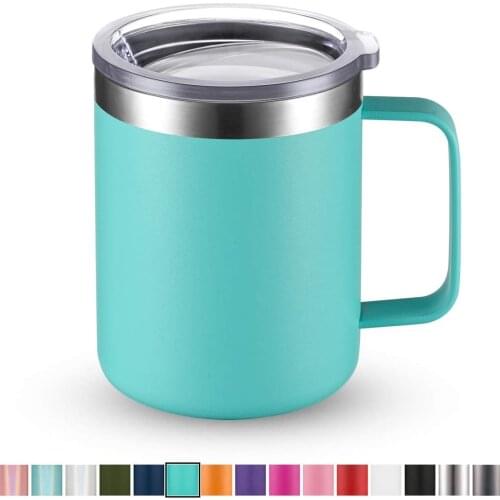 12OZ Stainless Steel Double Wall Vacuum Insulated Tumbler with Lid Coffee Mug Cup with Handle Outdoor Travel Friendly Office Mug