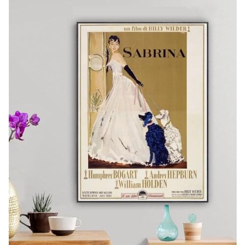 Sabrina Fair Audrey Hepburn Billy Wilder Vintage Retro Moive Film Decorative Poster Wall Art Canvas Sticker Home Decor