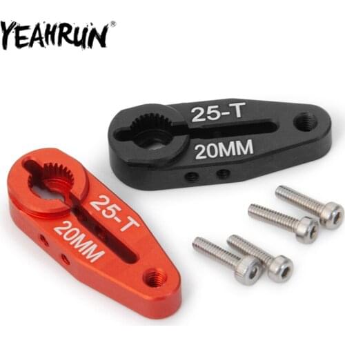 YEAHRUN RC Car 25T Steering Servo Arm Horn Black/Red Color for 1:10 Traxxas TRX4 TRX-4 Large Torque Digital Coreless Servo Part