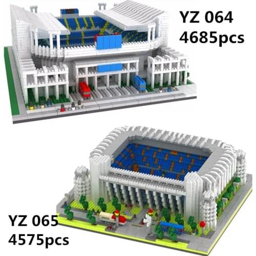 YZ 065 World Famous Real Madrid Club Football Field Stadium 3D Model Mini Diamond Building ball Blocks Toy for Children no Box