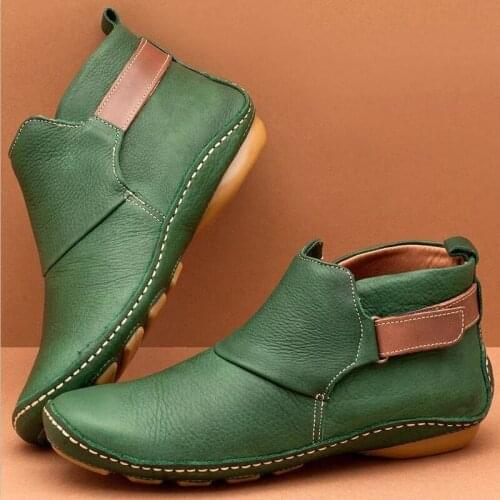 2019 Winter Leather Women Boots Autumn Retro Booties Ankle Boots Platform Boots Women Rubber Boots Women Shoes Zapatos De Mujer