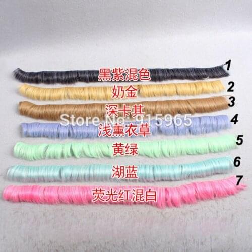 15 pieces/lot wholesales Wig bjd sd high temperature wire 5cm doll roll fringe hair extension for 1/3 1/4 BJD DIY