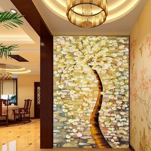Beibehang Customize any size 3D stereo entrance corridor lucky tree wallpaper background wallpaper 3D image papel de parede