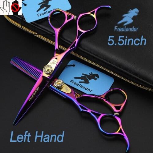5.5in Left Hand Freelander Style Profissional Hairdressing Scissors Hair Cutting Scissors Set Barber Shears High Quality Salon
