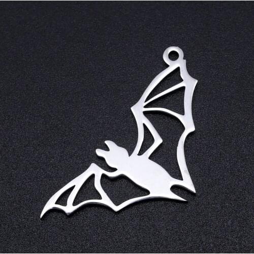 5pcs/lot 100% Stainless Steel Bat Charms Pendants Wholesale Top Quality Jewelry Making Charms Never Tarnish