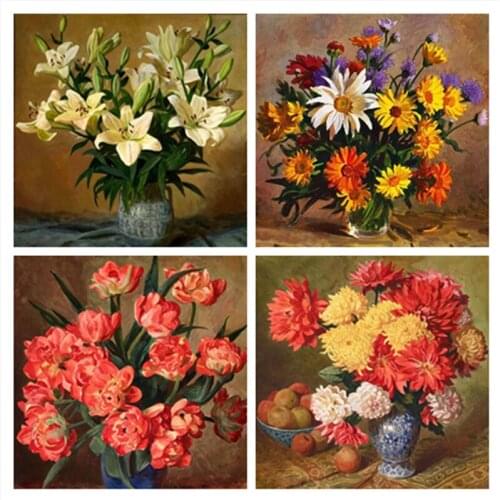 5D DIY Diamond Painting Small Daisy Flower Vase Diamond Embroidery Full Drill Cross Stitch resin Mosaic Home Decor Gift