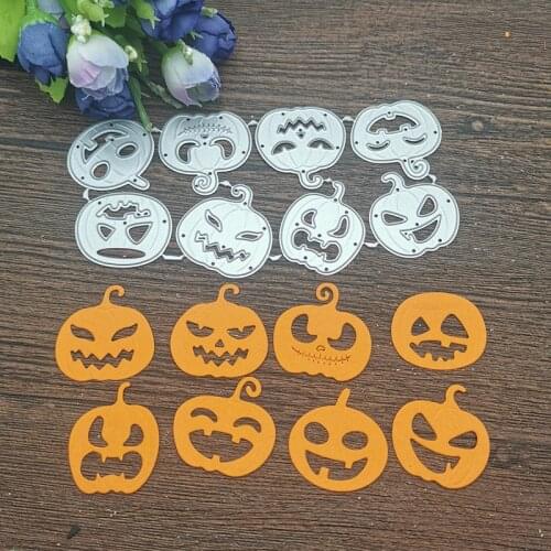 8pcs Halloween Pumpkin Metal Cutting Dies Stencils For DIY Scrapbooking Decorative Embossing Handcraft Die Cutting Template