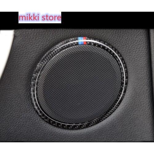 Carbon Fiber Car Door Speaker Ring Sound Decorations Loudspeaker Trim Car Accessories for BMW 3 4 Series 3GT F30 F31 F32 F34