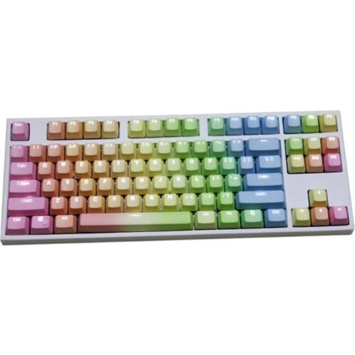 1 Set Replaceable PBT Keycaps 87 104 108 Transparent Lettering Keys Double Shot Injection Backli Key Cap for Mechanical Keyboard