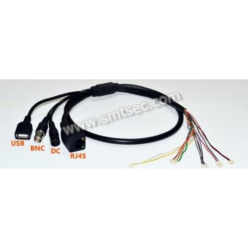 CCTV IP network Camera PCB Module video power cable with RJ45 DC BNC USB Terminals (AF-U)