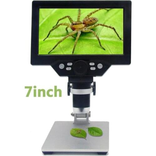G1200 12MP 1-1200X Digital Microscope 7Inch HD LCD Display 500X 1000X Multi-Angle Microscopes Continuous Amplification Magnifier