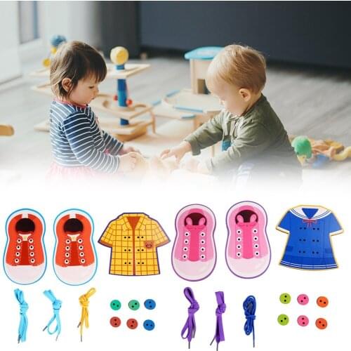 Kids Early Learning Educational Toys Montessori Toys Tie Shoelaces Buttons Games Give Children Best Enlightenment Toy Gift