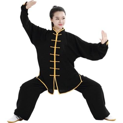 Martial Art Uniform Kung Fu Suits Long Sleeve Tai Chi Clothing Chinese Traditional Folk Taiji Outdoor Walking Morning Sprots