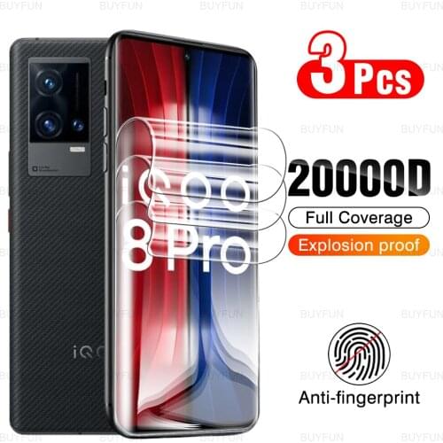 For vivo iQOO 8 Pro 6.78inch 3pcs HD hydrogel film for vivo iQOO 8 vi vo iQOO 8 pro scratch resistant safety protective film
