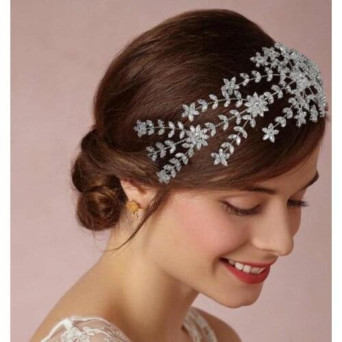 Hadiyana Tiara Princess Headpiece Beautiful Leaf Hair Jewelry Bridal Headpiece Wedding Hair Accessories For Women Prom BC4855