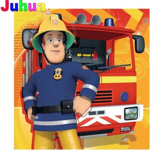 Cartoon Fireman diy Diamond Painting Mosaic Firefighters 5D Full Square Round diamond Embroidery gift home decor drop shipping