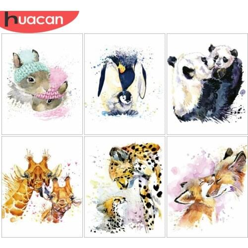 HUACAN Picture By Numbers Fox Animal Wall Art Unique Gift On Canvas Acrylic Paint By Numbers Leopard Childrens Room Decor