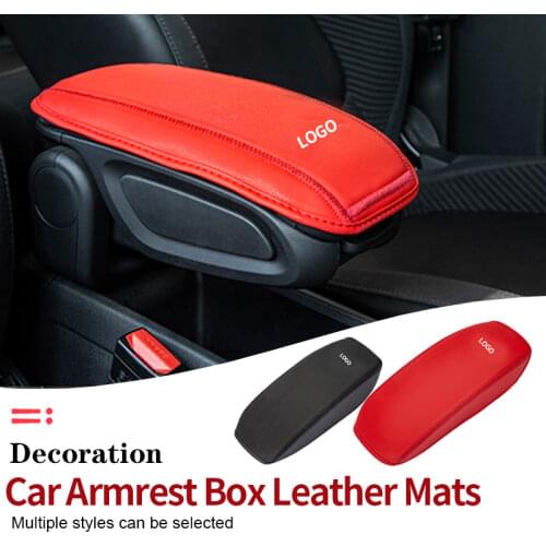 Leather Car Handrest Armrest Box Mats Cover Hand Pad For Mini CooperS One Countryman F54 F55 F60 F56 car Accessories decoration