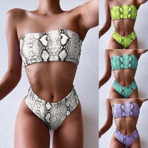 Leopard Bikini Brazillian Swimsuit Women Bikini Set Sexy Off Shoulder Swimwear Female Swimming Biquini Maillot De Bain Femme