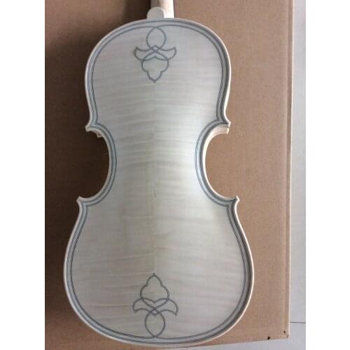 Maggini model white violin 4/4 violin neck and body with ebony fingerboard