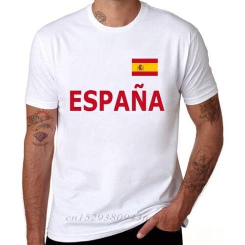 2019 Spainish Fans Cheer T Shirt for Men Spain Flag Letters Printed Mens T-shirt Fashion Cotton TShirt Gift Idea