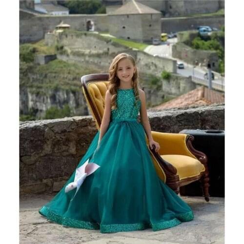 Lower Girl Dresses Fluffy Lace For Tulle Sleeveless Applique Dress Girl First Holy Communion Pageant Dresses