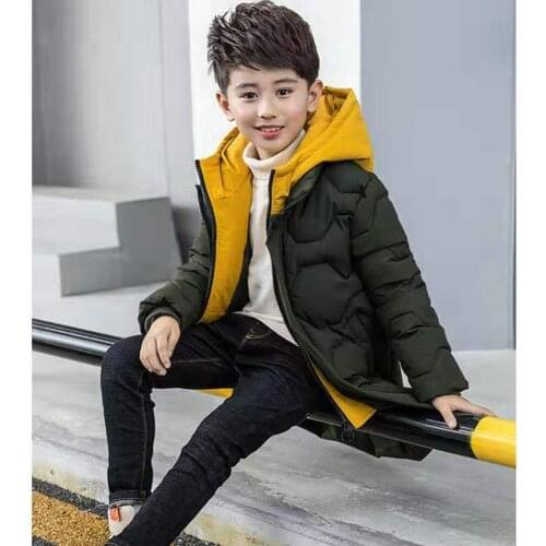 New Baby Boys Winter Coat 6 to 13 Years Hooded Children Patchwork Down Baby Boy Winter Jacket Boys Kids Warm Outerwear Parkas