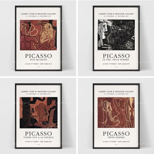 Pablo Picasso (Pablo Picasso) Retro utställningsaffisch (Picasso två kvinnor) Affisch / spansk konst / abstrakt tryck