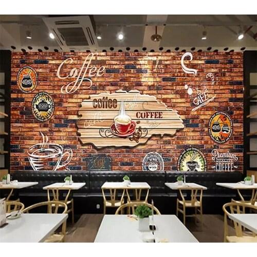 Custom wallpaper 3d photo murals cafe vintage brick wall papel de parede restaurant background wall papers home decor wallpaper