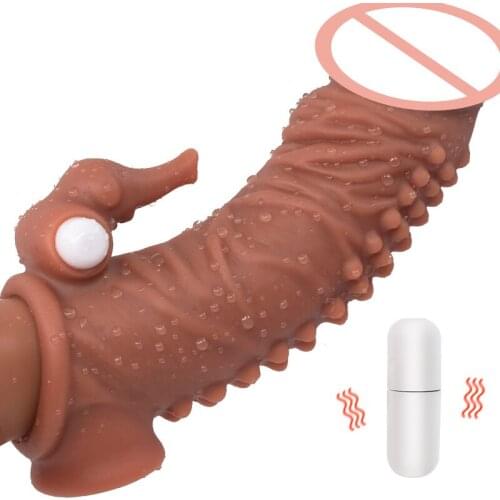 Penis Extender Vibrator Enlargement Condom For Male Penis Extension Sex Products Vibro Particle Condoms Vaginal Contraceptive