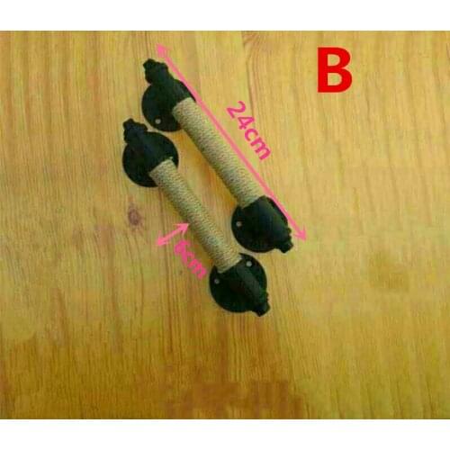 Industrial style pipe furniture Handle barn sliding wooden Door Handles black antique vintage European wrought iron rope Handle