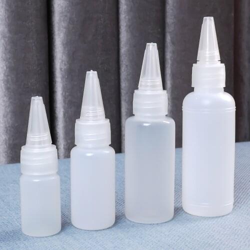 10pcs/lot Empty Pe Plastic Glue Bottles 10/20/30/50ml With Screw-on Lids Squeeze Liquid Ink Oil Dropper Refillable Bottles