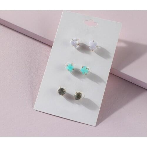 2021 Spring Summer New Trendy Jewelry Prong Setting Natural Stone Mini Stud Earrings Gift for Women