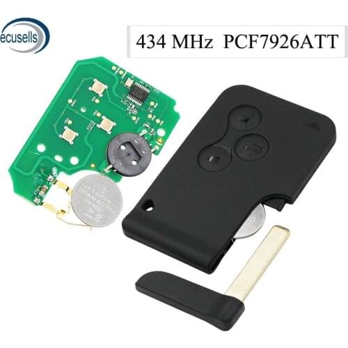 Smart card Remote Key 3 Button 7926ATT 434MHZ ID46 PCF7947 Chip for Renault Megane Scenic 2003-2008