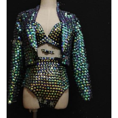 Female Lingerie Summer DJ Singer Sexy Suit Bra Shorts Bodysuit Women Sexy Nightclub Stage Costume