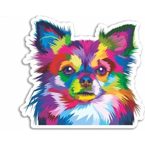 JuYouHui Exterior Accessories Decal Chihuahua Dog Car Stickers Vinyl JDM Waterproof Fine Decals Anime Comic Sign PVC13cm