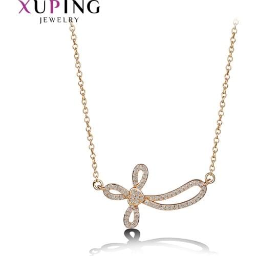 Xuping New Arrival Gold Color Plated Religion Cross Pattern Necklace Pendant for Women Boxing Day Jewelry Gift M54-40073