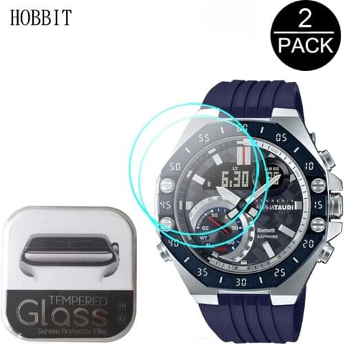 2pcs 2.5D HD Clear Tempered Glass For Casio EDIFICE EQB-1000AT EFS-S590AT ECB-10AT ECB10AT Screen Protector Anti-Scratch Glass