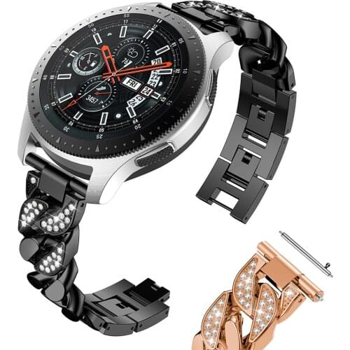 Women Stainless Steel Watch Band for Samsung Galaxy Watch 3 41mm 45mm Diamond Bracelet for Huawei Watch GT2 42mm Quick Release