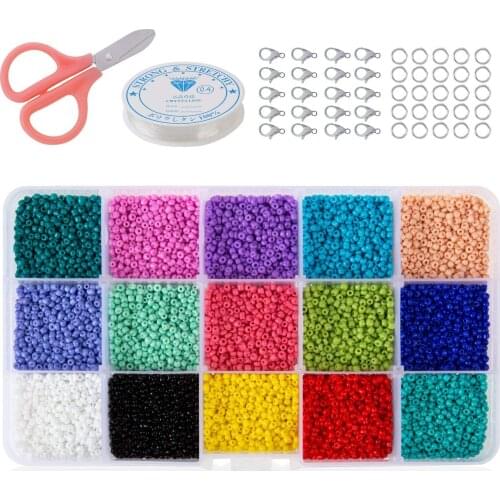 2021 Winter Diy 15 Grid Rice Bead Glass Baking Paint Dyeing 15 Color Combination Set Fashion Innvate Wemen Girlfriend Children