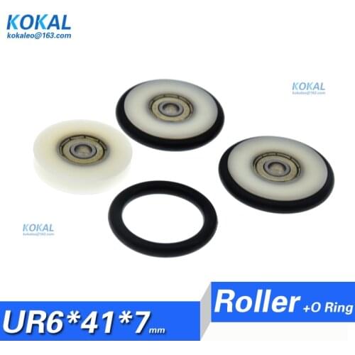1pcs 6*35*7mmm mute elasticity, blackboard fishing tackle, 626 bearing pulley U groove sliding bearing wheel with Buna-N rubber