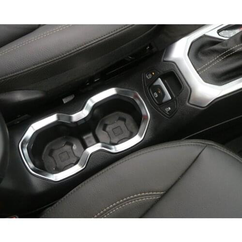 1Pc ABS Interior Car Front Cup Water Holder Decor Frame Panel Styling Cover Trim Sticker Fit For Jeep Renegade 15 16