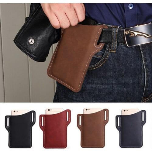 1pcs Holster Men Cellphone Loop Holster Case Belt Waist Bag Props Leather Purse Phone Wallet Wallet postal bags