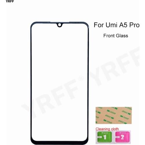 1Pcs Phone Outer Glass For Umi Umidigi A5 Pro (No Mobile Touch Screen) Front Glass Panel Repair Parts