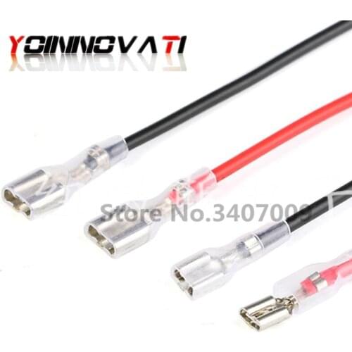 10pcs 20CM 30CM 2.8MM/4.8MM/6.3mm 2.8/4.8/6.3 female Spade Crimp Terminal Connector with wire red black for rocker switch